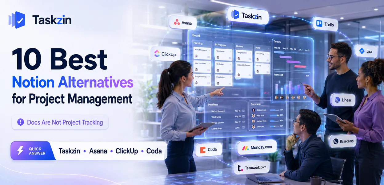 Comparison of Notion alternatives for teams managing projects and documentation