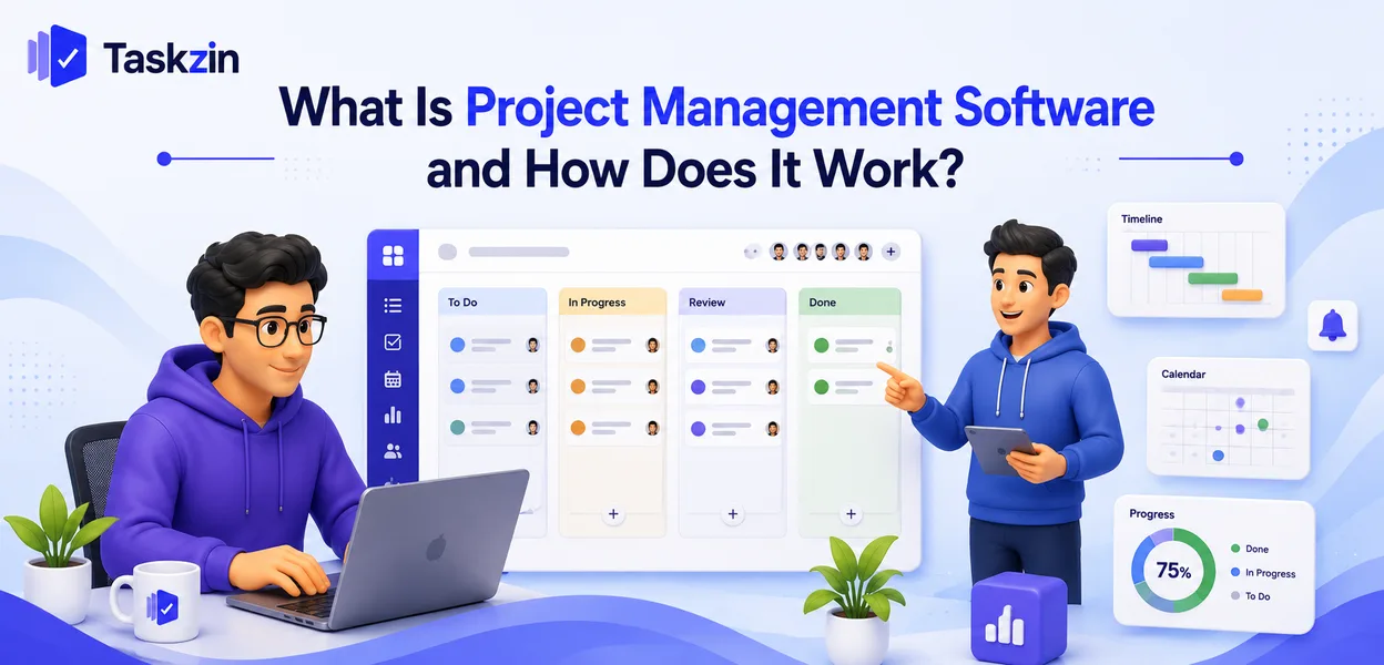 Project management software showing tasks with owners, due dates and statuses