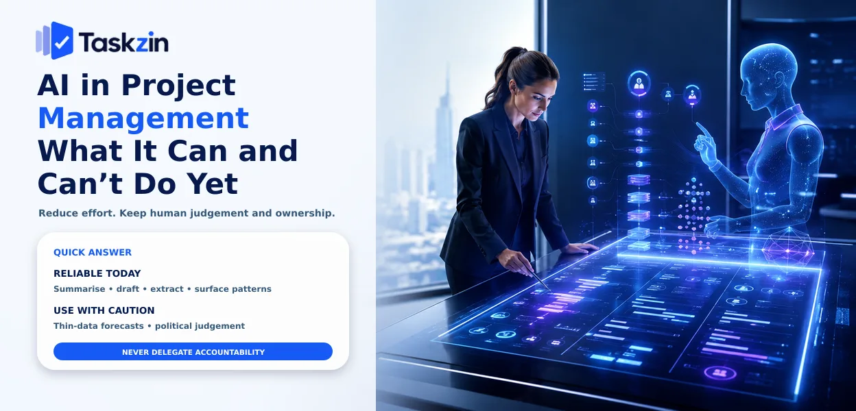 AI features in project management shown against their current reliability