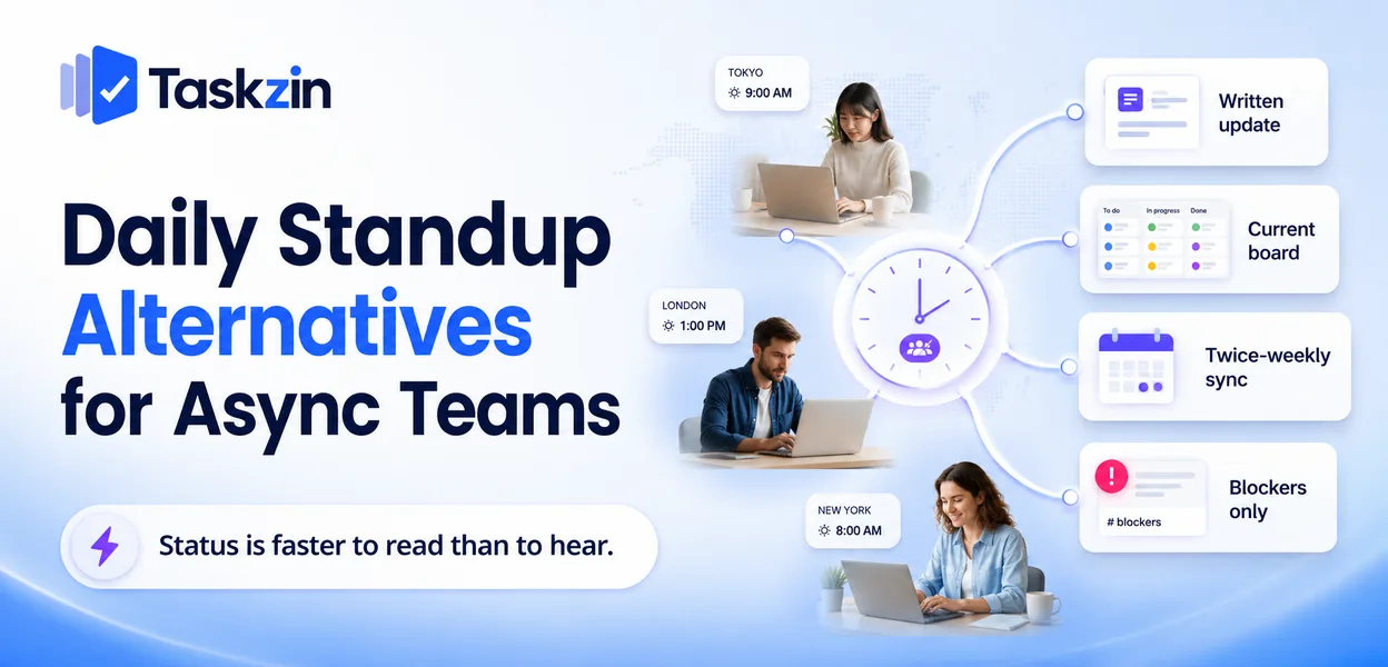 Async standup alternatives compared for distributed teams across time zones