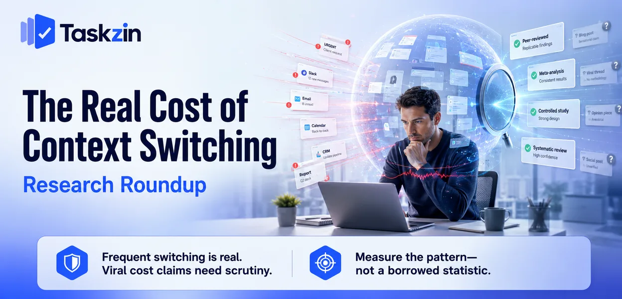 Research findings on task switching frequency and interruption recovery