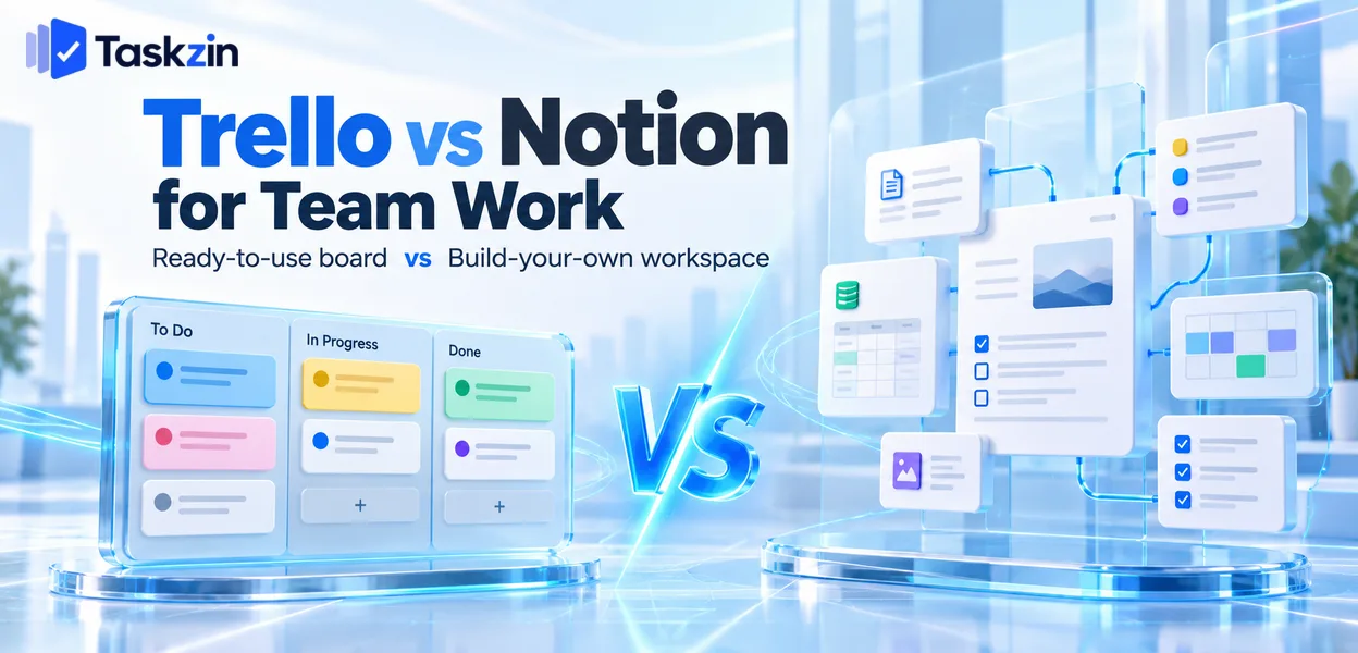 Trello's fixed board model compared with a custom-built Notion workspace