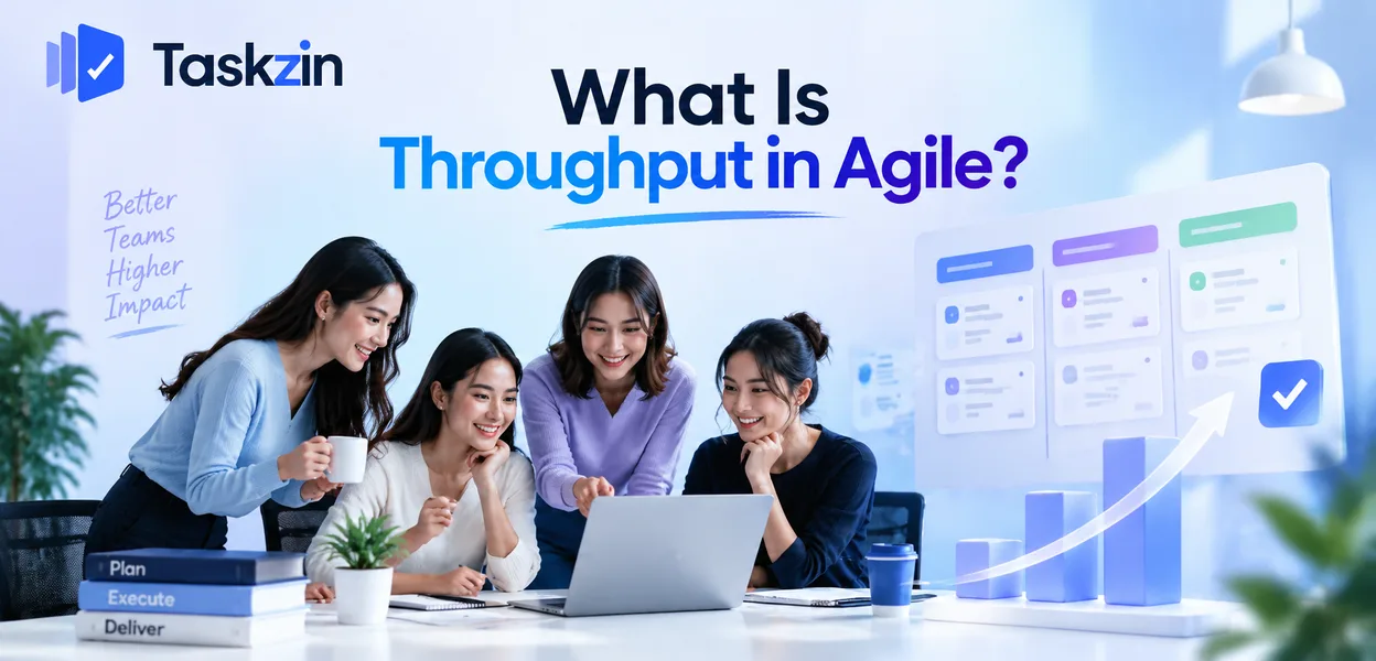 Weekly throughput chart showing completed items per week for an agile team
